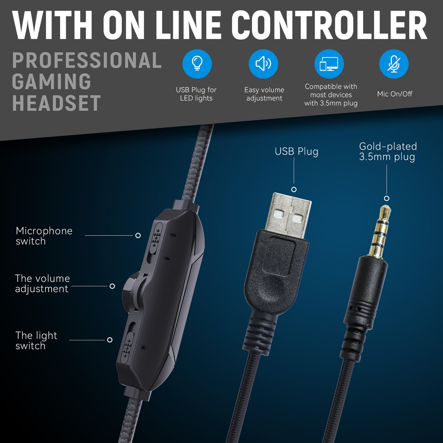 Multi In One Game Wired Headphones - Claztsy