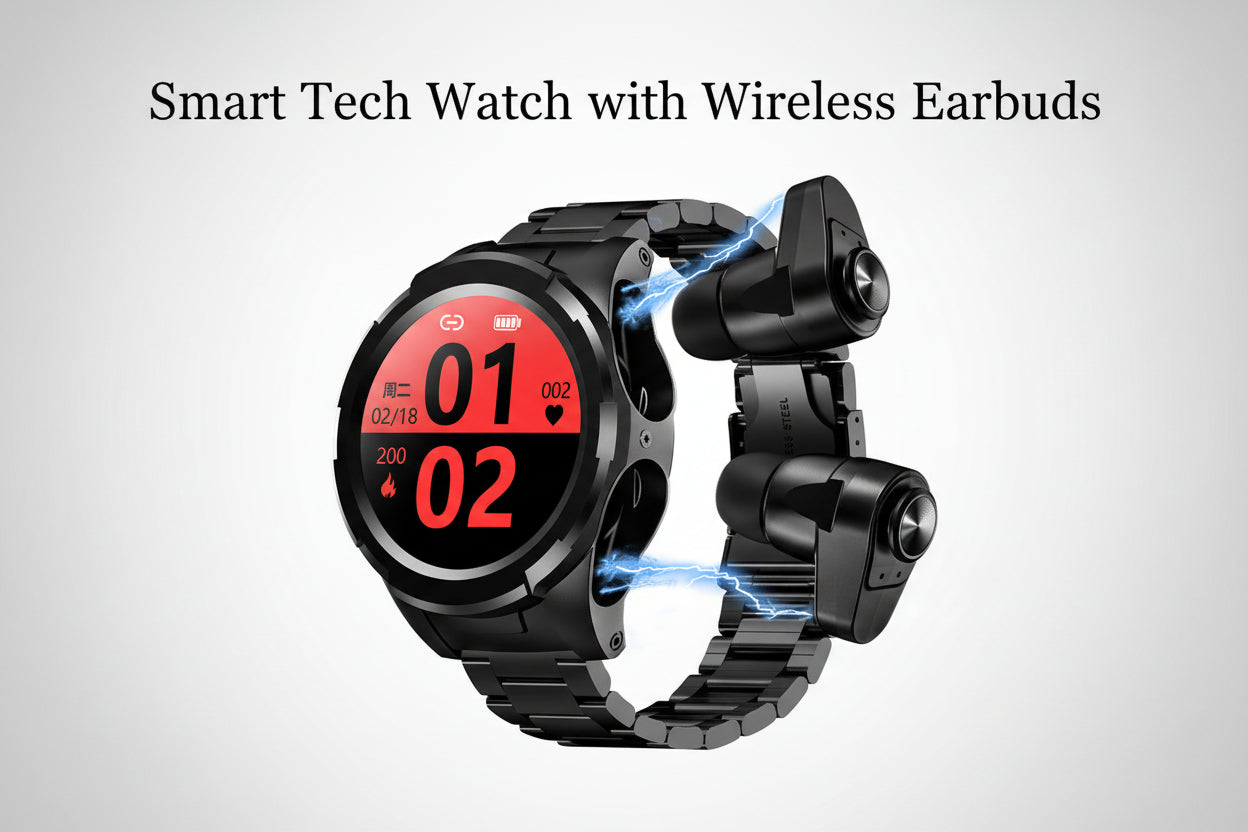 Simple Two-in-one Smart Earphone Watch - Claztsy