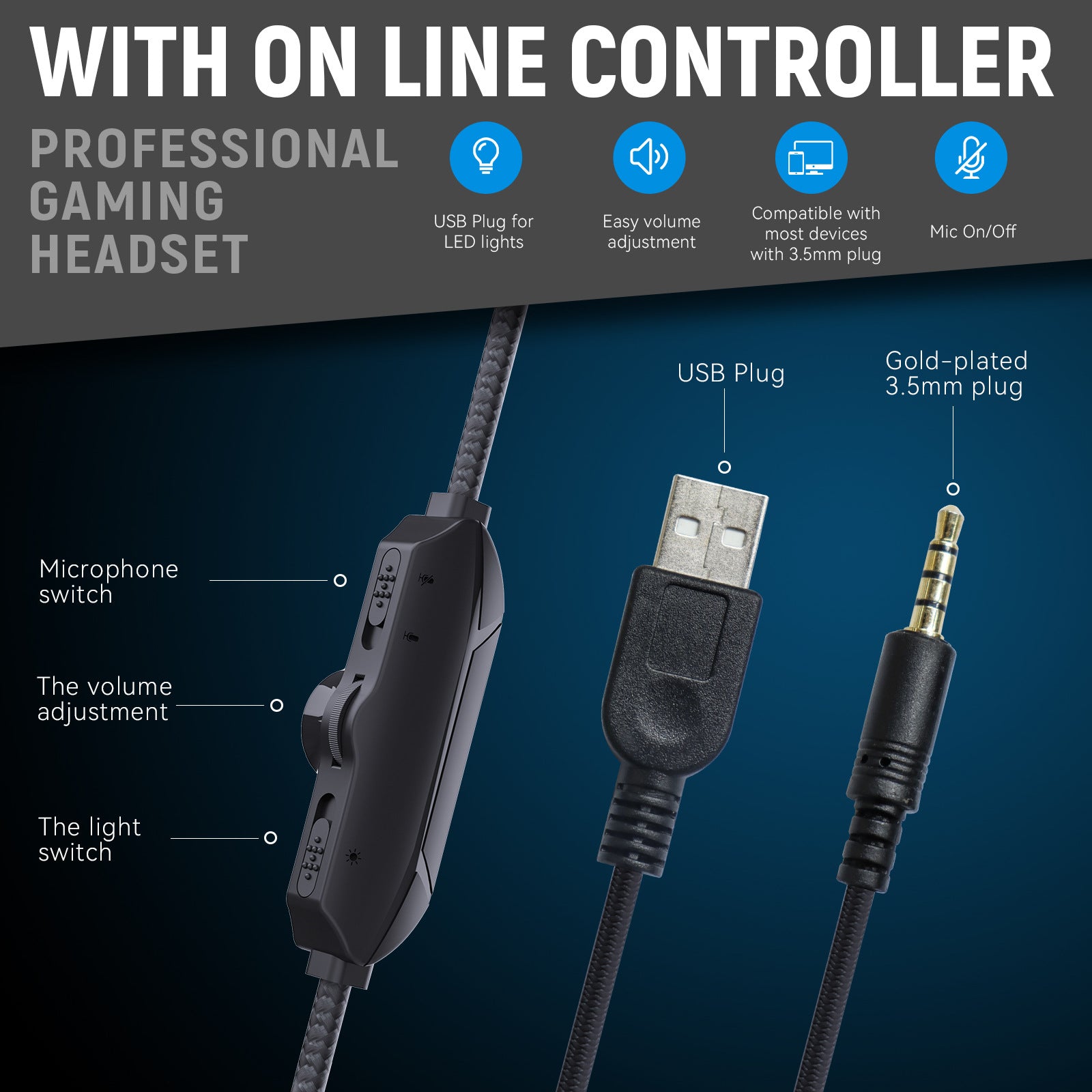 Multi In One Game Wired Headphones - Claztsy