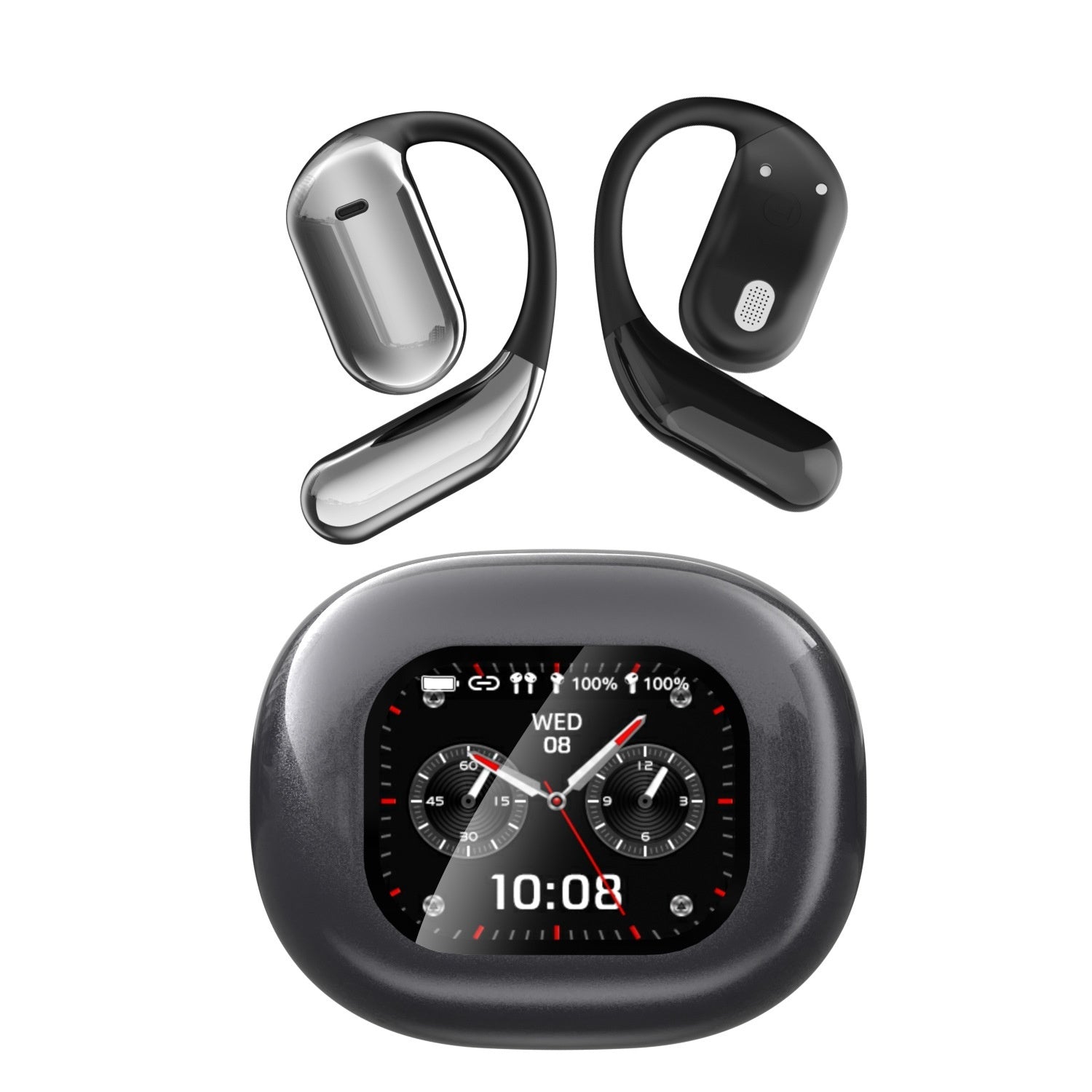 Ear-mounted LCD Color Screen Bluetooth Headset Smart AI Translation Headphones - Claztsy