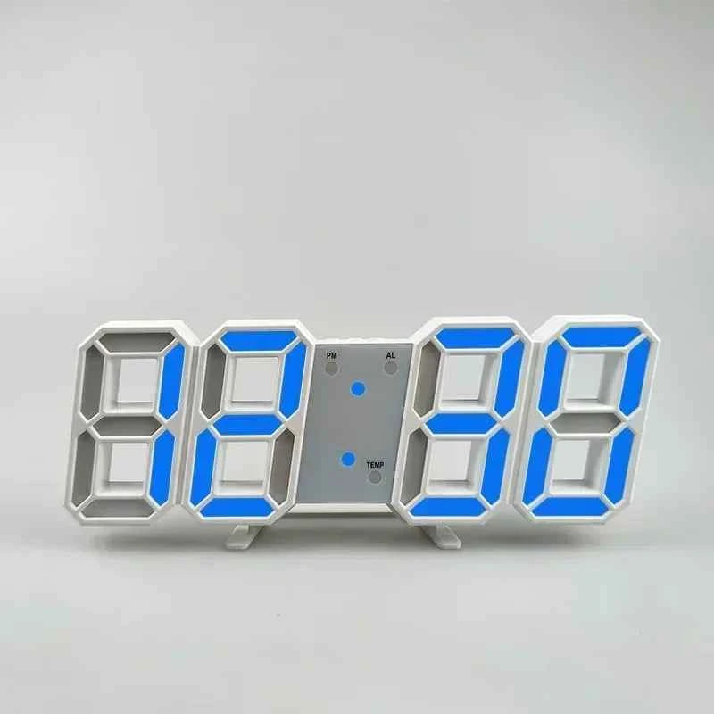 3D LED Digital Alarm Clock Wall Clock Time/date/temperature