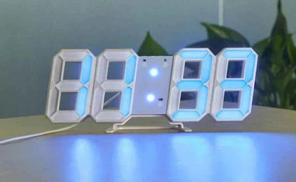 3D LED Digital Alarm Clock Wall Clock Time/date/temperature
