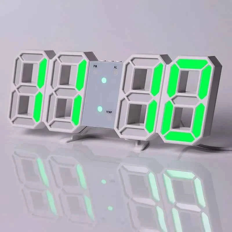 3D LED Digital Alarm Clock Wall Clock Time/date/temperature