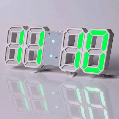 3D LED Digital Alarm Clock Wall Clock Time/date/temperature