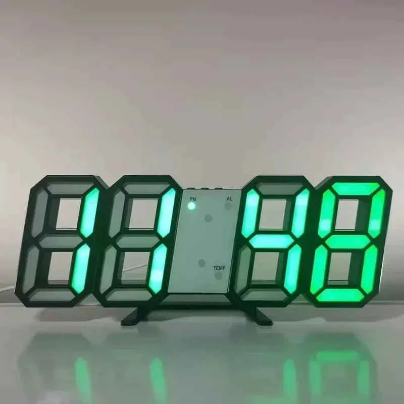 3D LED Digital Alarm Clock Wall Clock Time/date/temperature