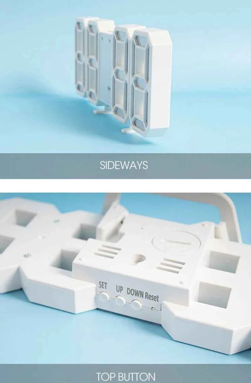 3D LED Digital Alarm Clock Wall Clock Time/date/temperature