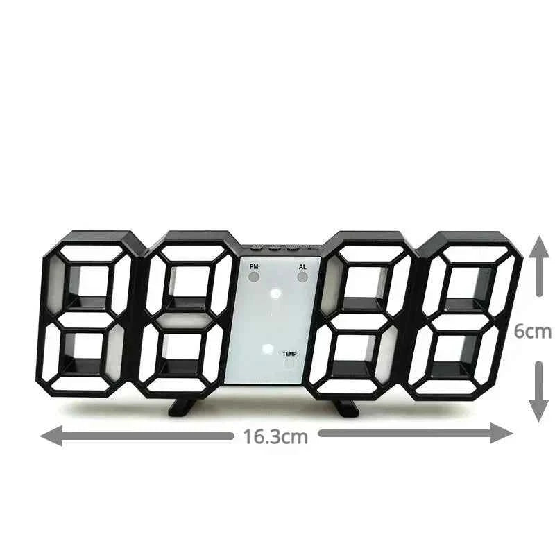 3D LED Digital Alarm Clock Wall Clock Time/date/temperature