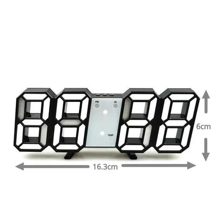 3D LED Digital Alarm Clock Wall Clock Time/date/temperature