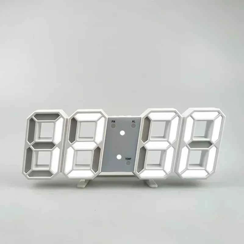3D LED Digital Alarm Clock Wall Clock Time/date/temperature