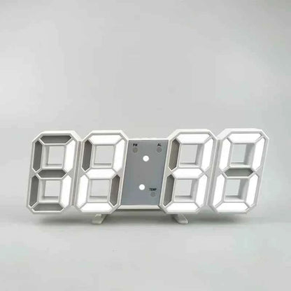 3D LED Digital Alarm Clock Wall Clock Time/date/temperature