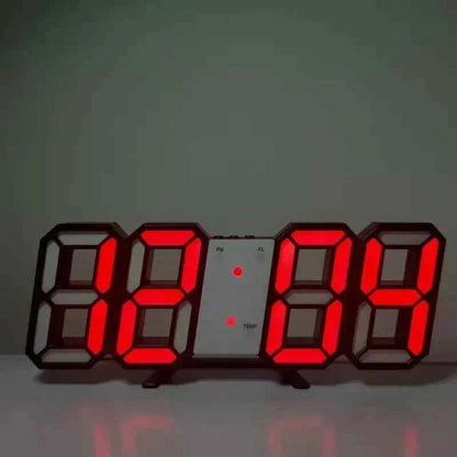 3D LED Digital Alarm Clock Wall Clock Time/date/temperature