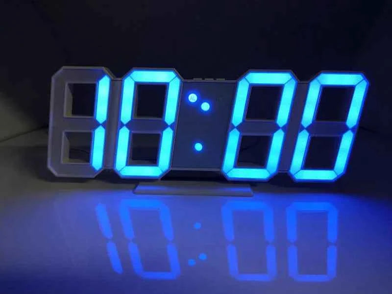 3D LED Digital Alarm Clock Wall Clock Time/date/temperature
