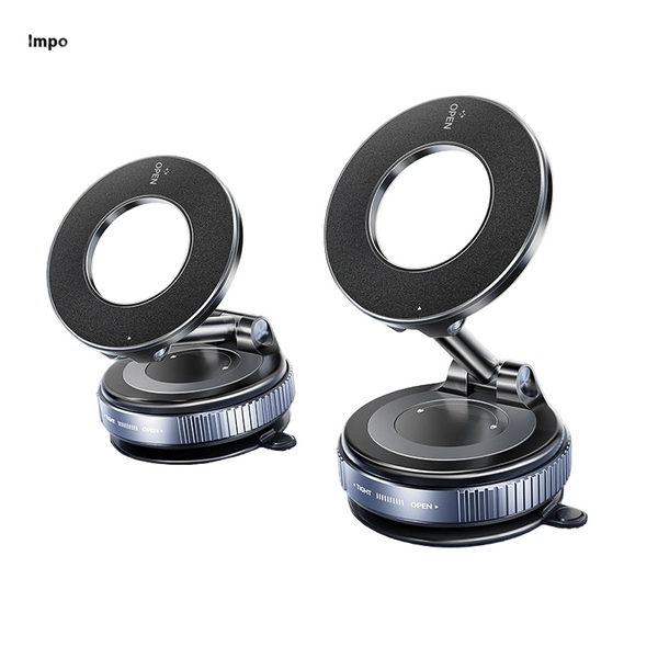Magnetic Phone Holder With Vacuum Suction Foldable Adjustable Car Mount - Claztsy
