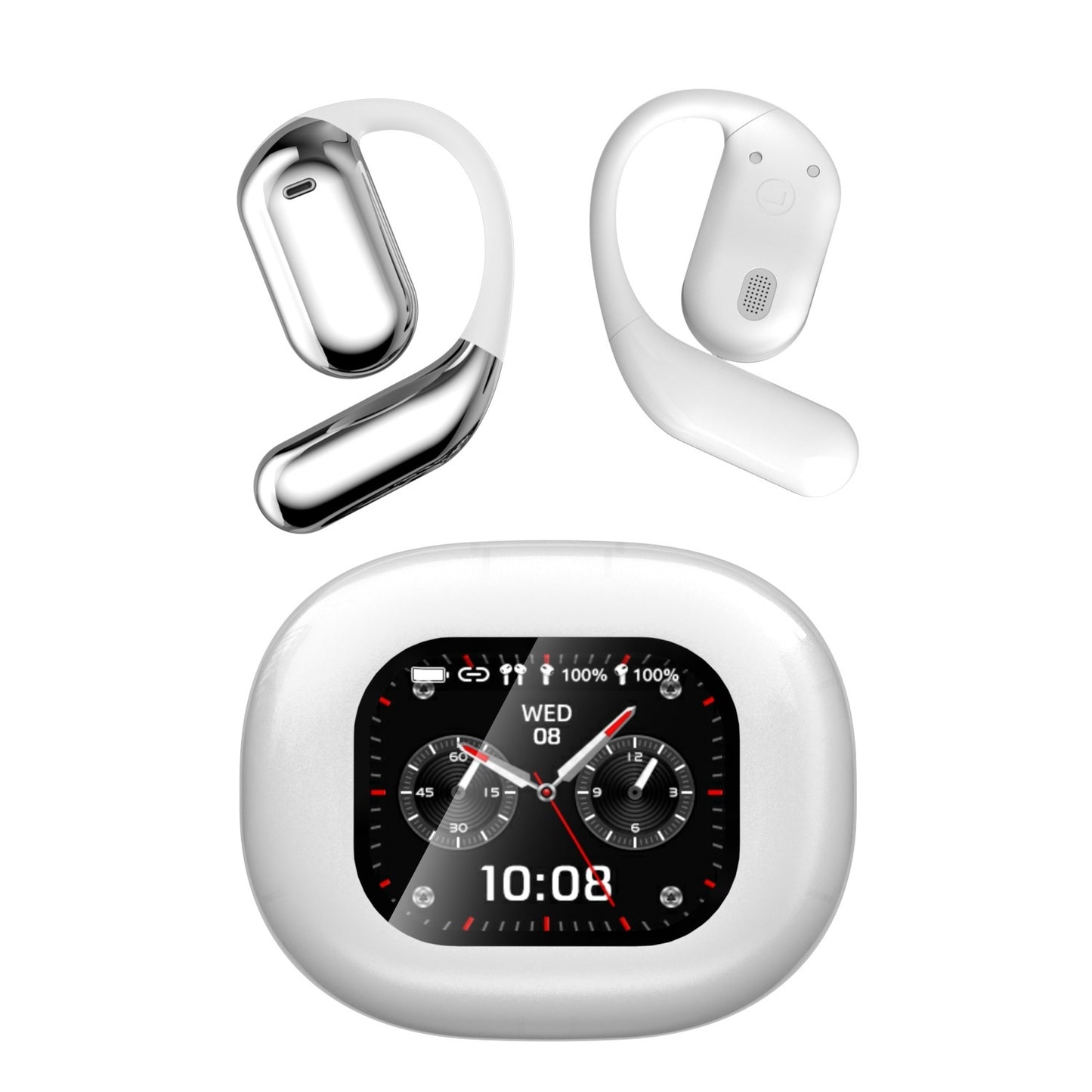 Ear-mounted LCD Color Screen Bluetooth Headset Smart AI Translation Headphones - Claztsy